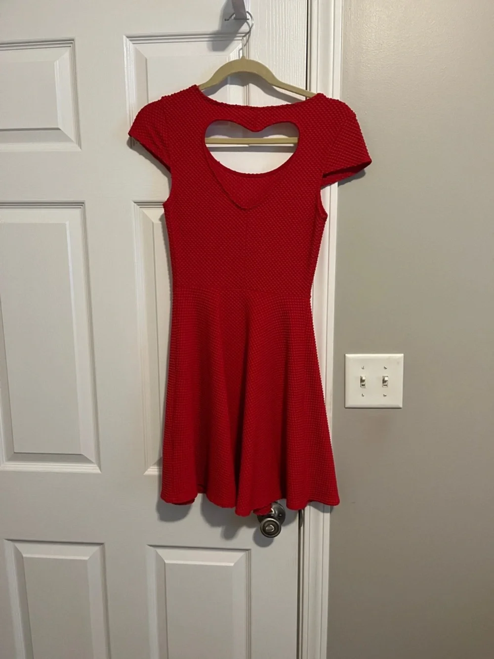 No Boundaries Red Heart Cutout Dress - Picture 2 of 3